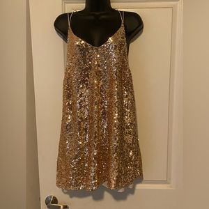 Free People Rose Gold Sequin Dress